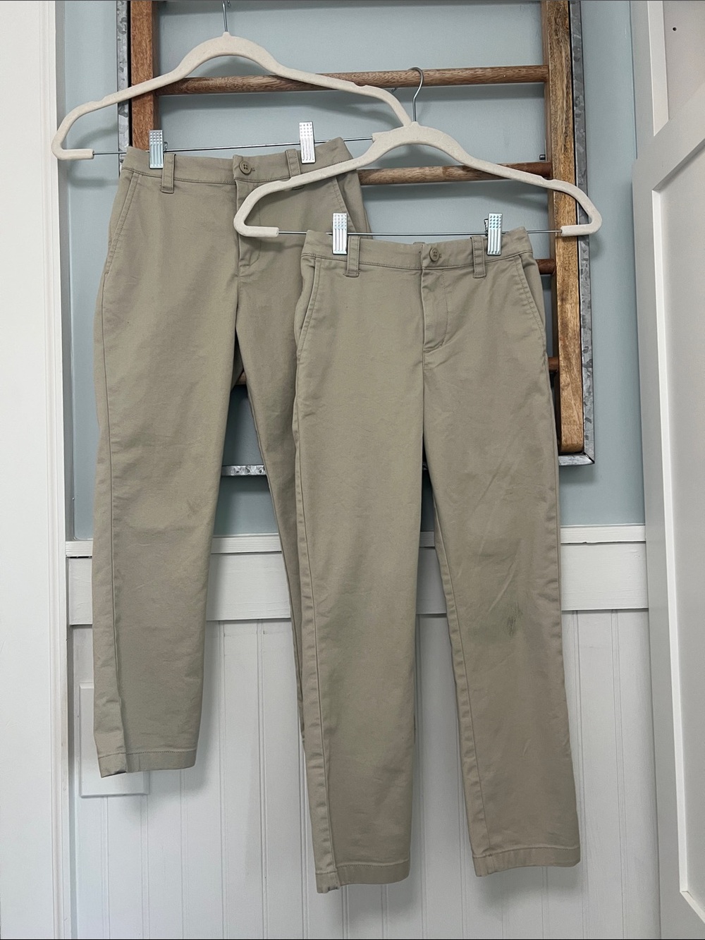 Boys, Under Armour uniform pants khaki size 7 lot of two
